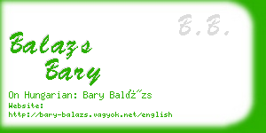 balazs bary business card